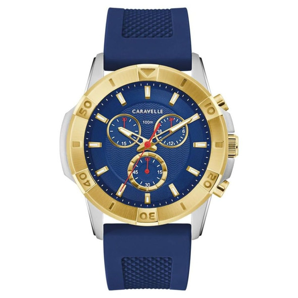 Caravelle by Bulova Aqualuxx Men's Chronograph Blue Dial Quartz Watch 45B161