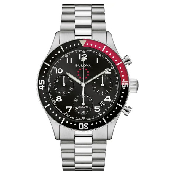 Bulova Marine Star Heritage Men's Chronograph Black Dial Quartz Watch 98B451