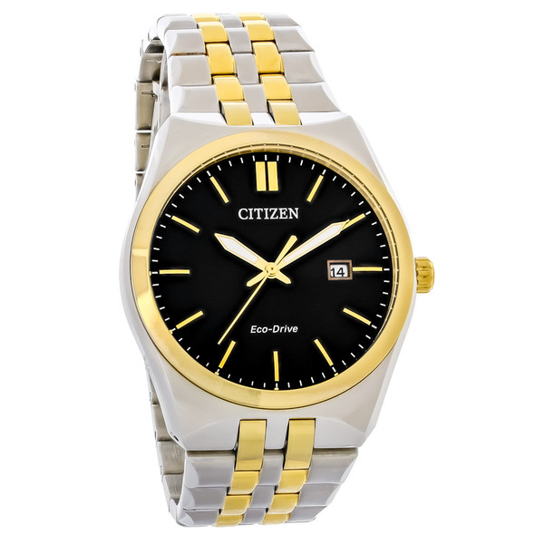 Citizen Eco-Drive Men's Corso Black Dial Two-Tone Watch BM7334-58E
