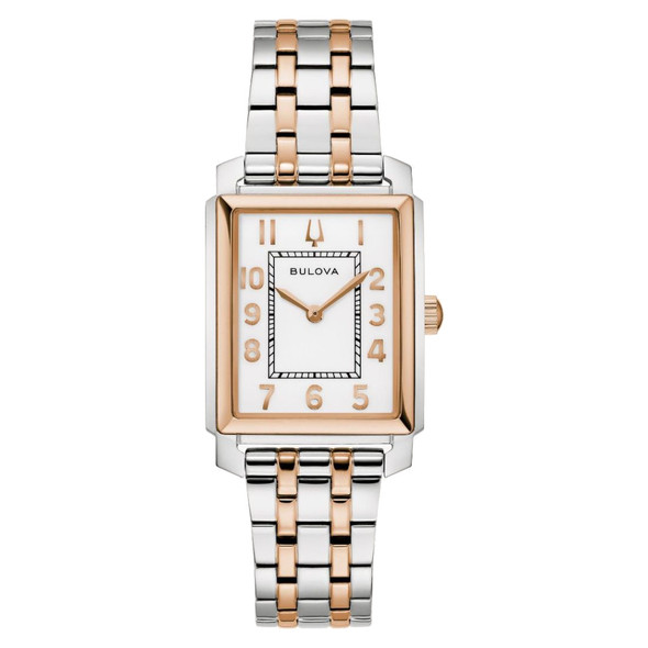 Bulova Sutton Women's White Dial Two-Tone Quartz Watch 98L328