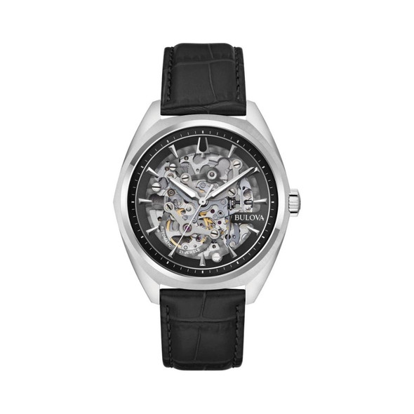 Bulova Surveyor Men's Black Skeleton Dial Automatic Watch 96A310