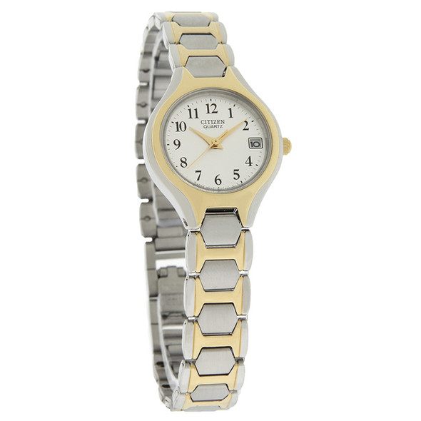 Citizen Quartz Women's Silver Dial Two Tone Bracelet Dress Watch EU2254-51A