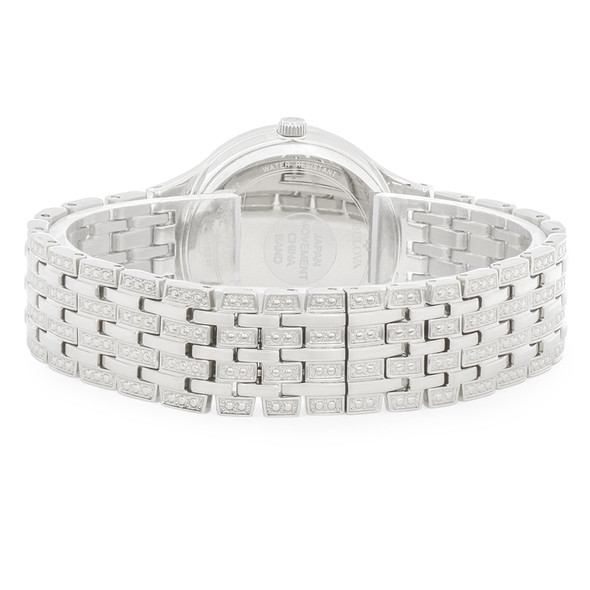 Bulova Quartz Women's Phantom Stainless Pave Crystal Watch 96L243