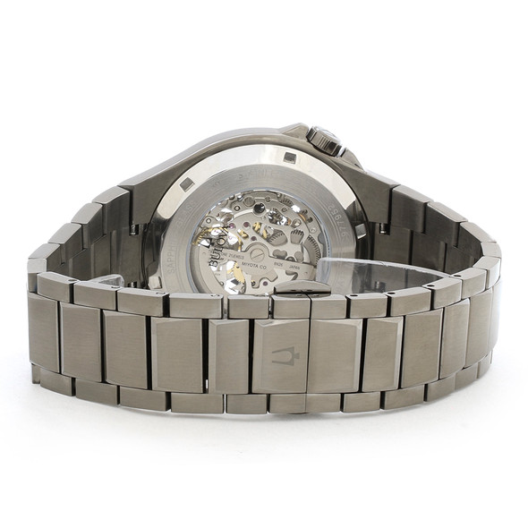 Bulova Maquina Men's Gunmetal ION Plated Stainless Steel Automatic Watch 98A179