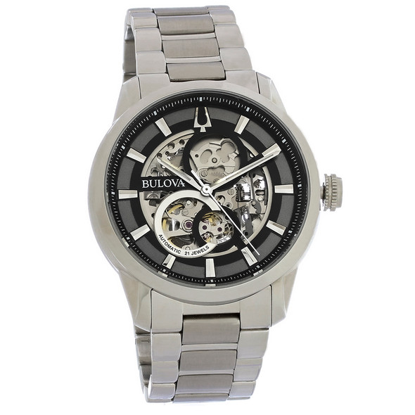 Bulova Sutton 21-Jewel Men's Skeleton Dial Automatic Watch 96A208