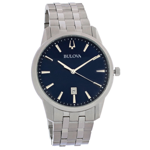 Bulova Sutton Men's Stainless Steel Blue Dial Quartz Watch 96B338