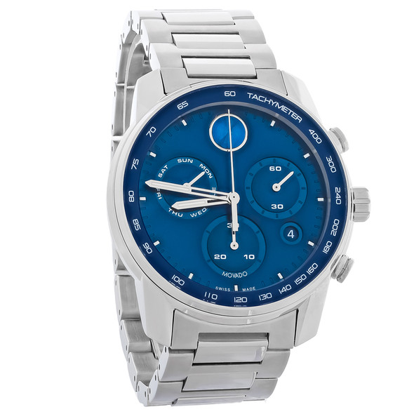 Movado Bold Verso Men's Blue Dial Stainless Chronograph Quartz Watch 3600865