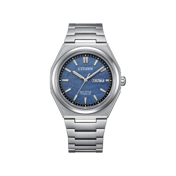 Citizen Men's Zenshin Eco-Drive Super Titanium Blue Dial Watch AW0130-85L