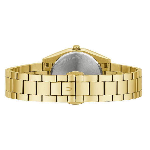Bulova Surveyor Women's MOP Diamond Dial Gold-Tone Quartz Watch 97P172