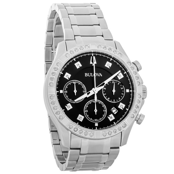 Bulova Classic Diamond Men's Chronograph Stainless Steel Watch 96J119