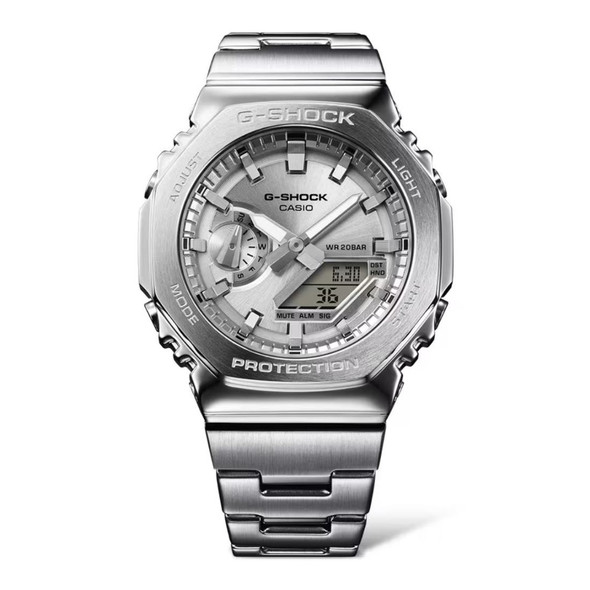 Casio G-Shock G-STEEL Octagonal Silver Dial Quartz Watch GM2110D-7A