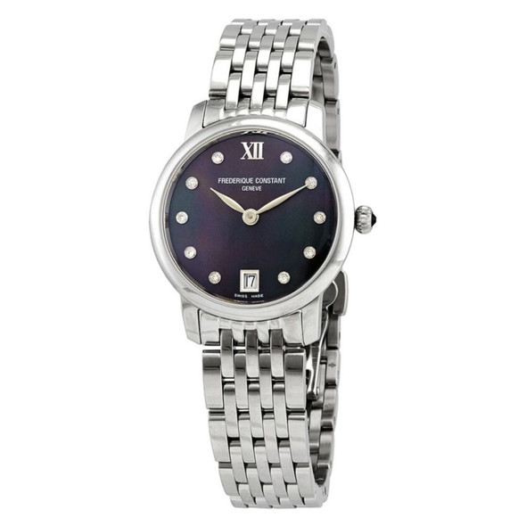 Frederique Constant Women's Slimline Grey MOP Dial Quartz Watch FC-220MPBD1S26B
