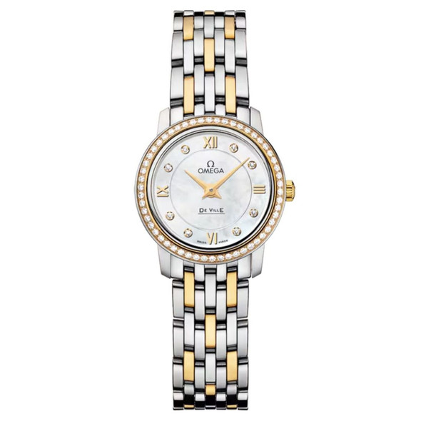 Omega Women's De Ville Prestige White MOP Dial Quartz Watch 424.25.24.60.55.001