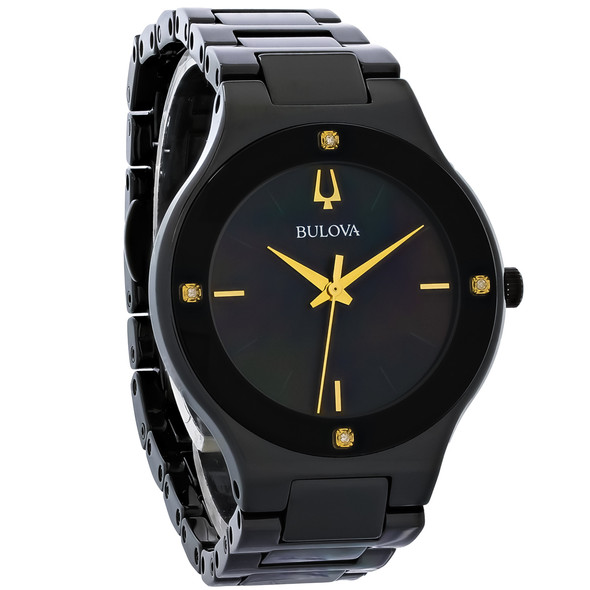 Bulova Millennia Women's Black MOP Dial Ceramic Quartz Watch 98R293