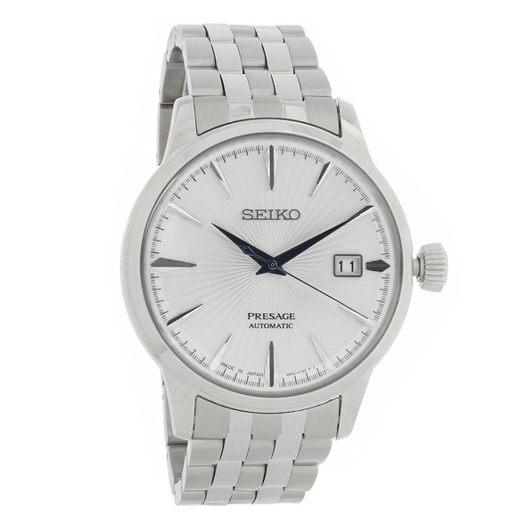 Seiko Presage Men's Stainless Steel Silver Dial Automatic Watch SRPB77