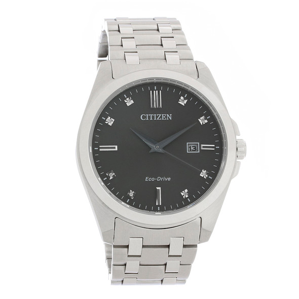 Citizen Eco Drive Corso Men's Diamond Stainless Steel Watch BM7100-59H
