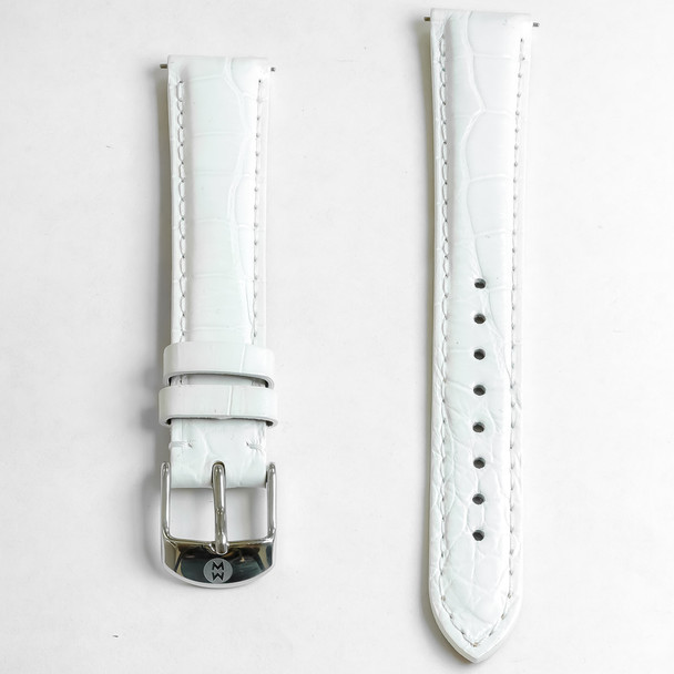 Michele Women's 16mm White Alligator Watch Band 301917201