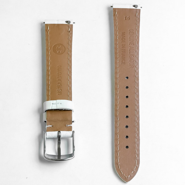 Michele Women's 16mm White Alligator Watch Band 301917201
