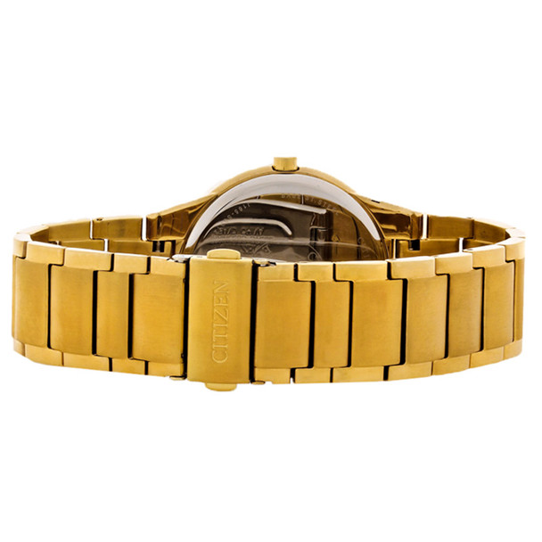 Citizen Eco-Drive Men's Axiom Diamond Gold Tone Bracelet Dress Watch AU1062-56G