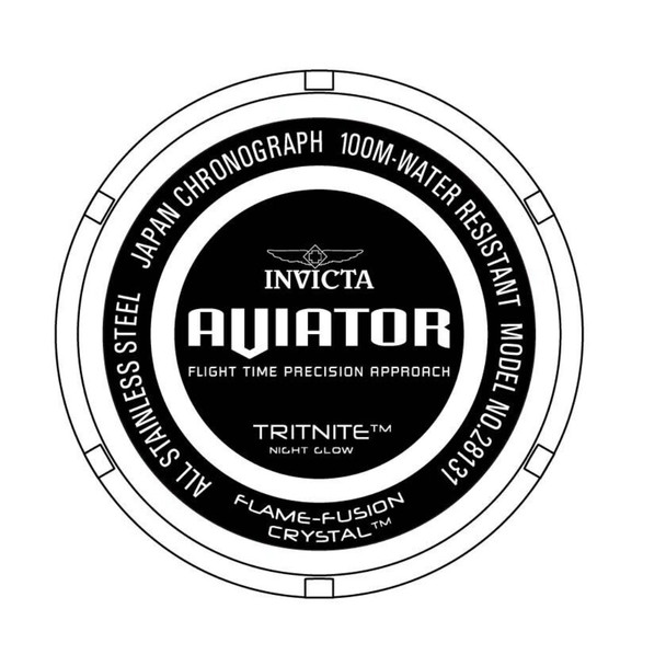 Invicta Men's 28131 Aviator Black Stainless Steel Quartz Chronograph Watch