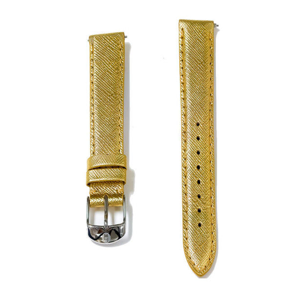 Michele Women's 16mm Gold Leather Watch Band 301940502