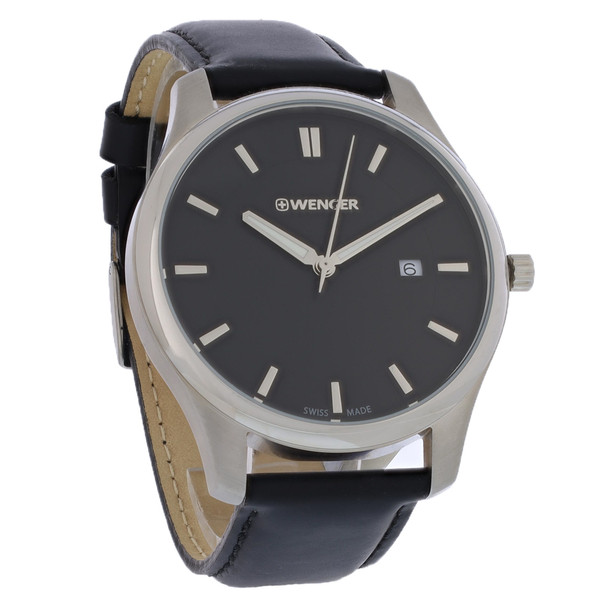 Wenger City Classic Men's Stainless Steel Black Dial Quartz Watch 01.1441.101