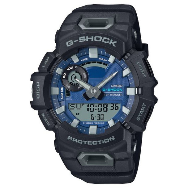Casio G-Shock G-Squad Blue Dial Black Resin Quartz Watch GBA900CB-1A
