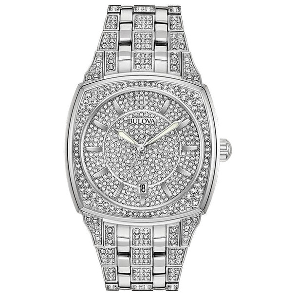 Bulova Phantom Men's Swarovski Crystal Pave Quartz Watch 96B296