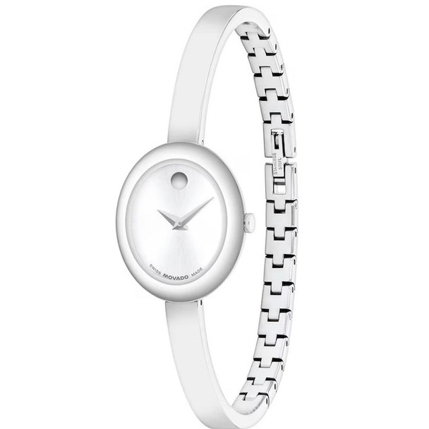 Movado Museum Bangle Collection Women's Quartz Silver Dial Watch 0608070