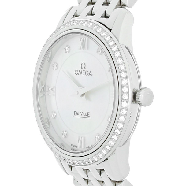 Omega DeVille Prestige Women's Diamond Swiss Quartz Watch 424.15.27.60.55.001