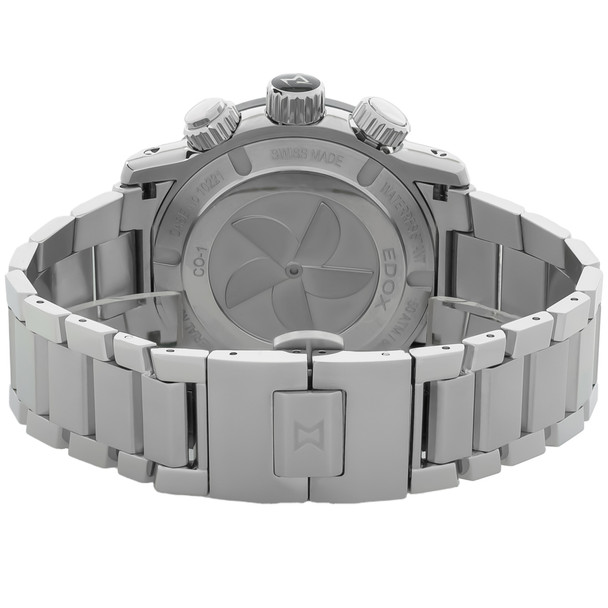 Edox Chronoffshore-1 Men's Stainless Steel Black Dial Quartz Watch 10221 3M