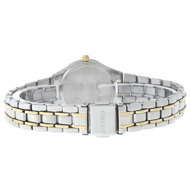 Seiko Solar Women's Diamond Two Tone Bracelet Dress Watch SUT068