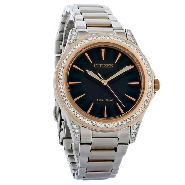 Citizen Eco-Drive Women's Silhouette Crystal Two Tone Watch EM0946-58E