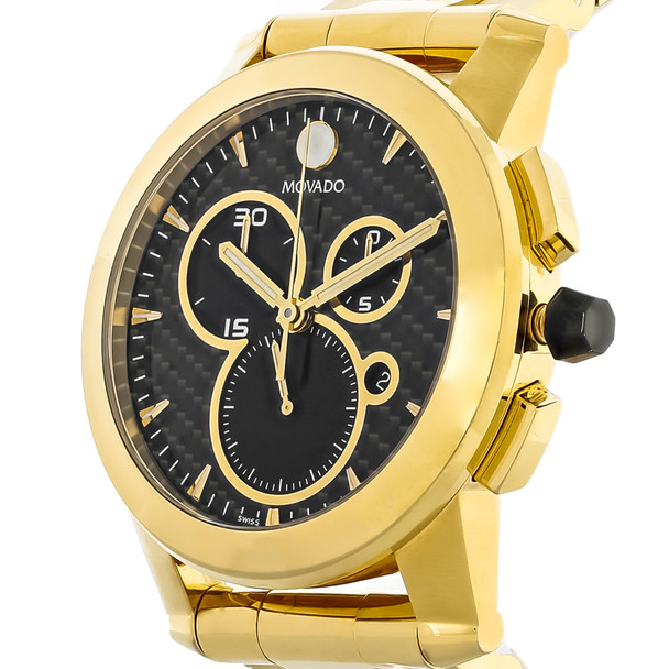 Movado Vizio Men's Carbon Dial Swiss Quartz Chronograph Watch 0607563