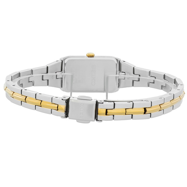 Seiko Women's Two Tone Stainless Steel White Dial Quartz Watch SWR044