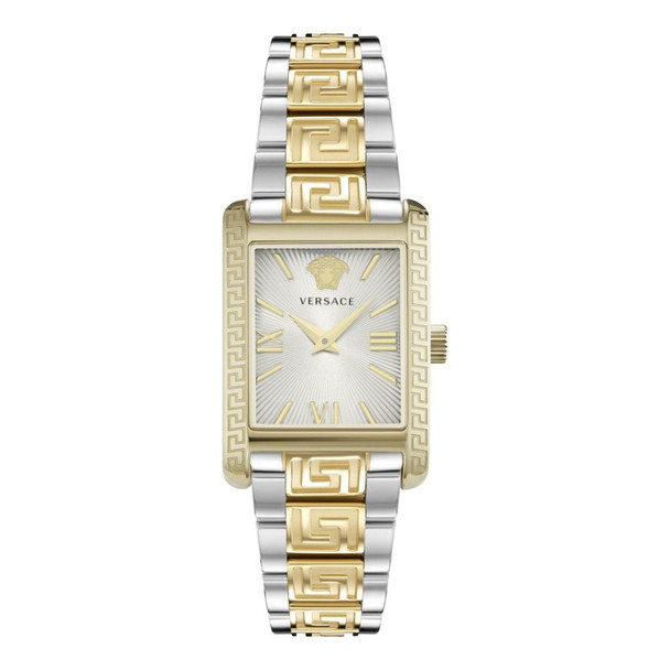 Versace Tonneau Two-Tone Silver Dial Women's Quartz Women's Watch VE1C00621