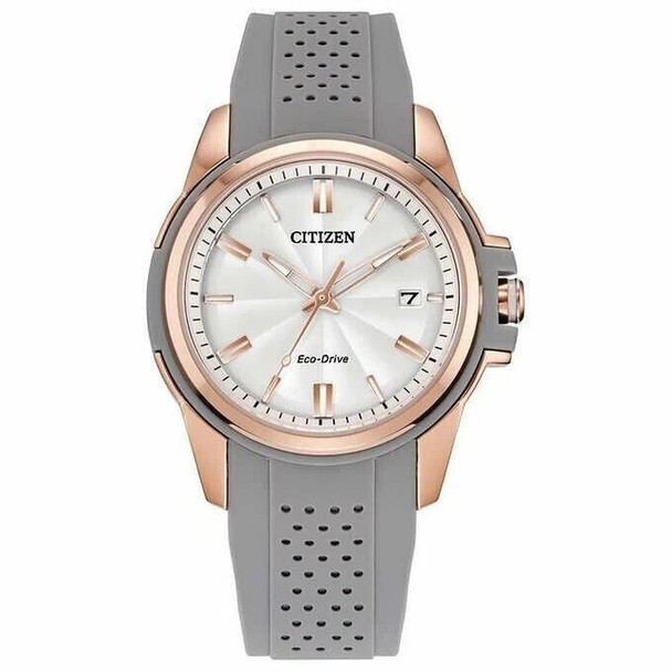 Citizen Weekender Women's Eco-Drive Gray Rubber Watch FE6137-08A