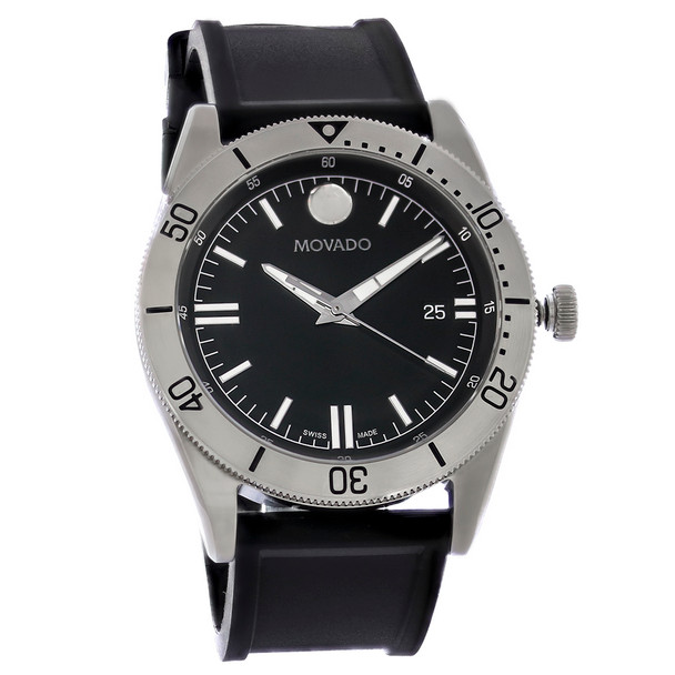 Movado Sport Men's Black Dial Stainless Steel Quartz Watch 0607434