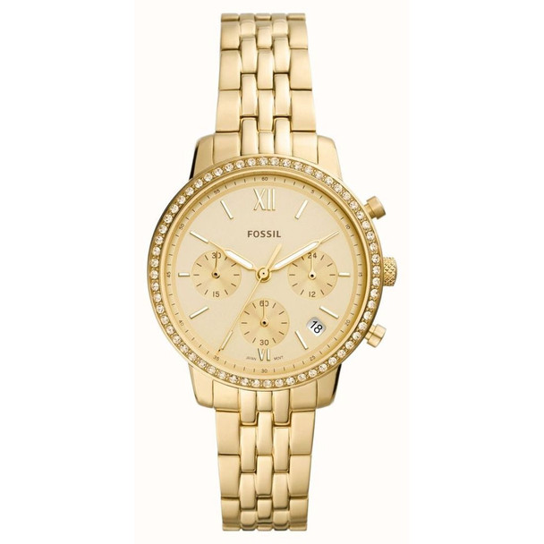 Fossil Neutra Chronograph Crystal Gold-Tone Women's Quartz Watch ES5219