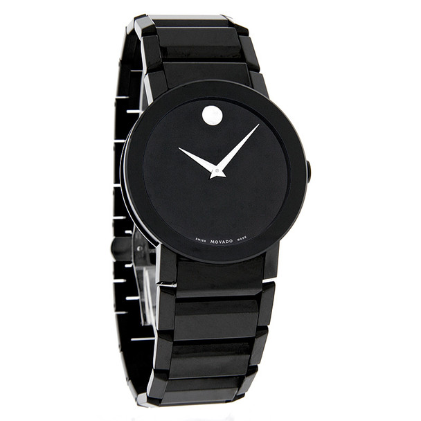 Movado Sapphire Men's Black Pvd Tuxedo Dress Swiss Quartz Watch 0606307