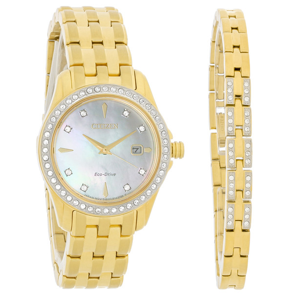 Citizen Silhouette Women's Crystal Bezel & Markers Eco-Drive Watch EW1907-78D