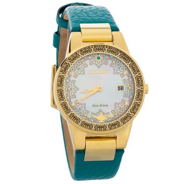 Citizen Eco-Drive Disney Aladdin Women's Gold Tone PVD Watch GA1072-07D