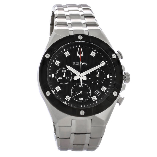Bulova Sport Men's Diamond Stainless Steel Chronograph Quartz Watch 98D170