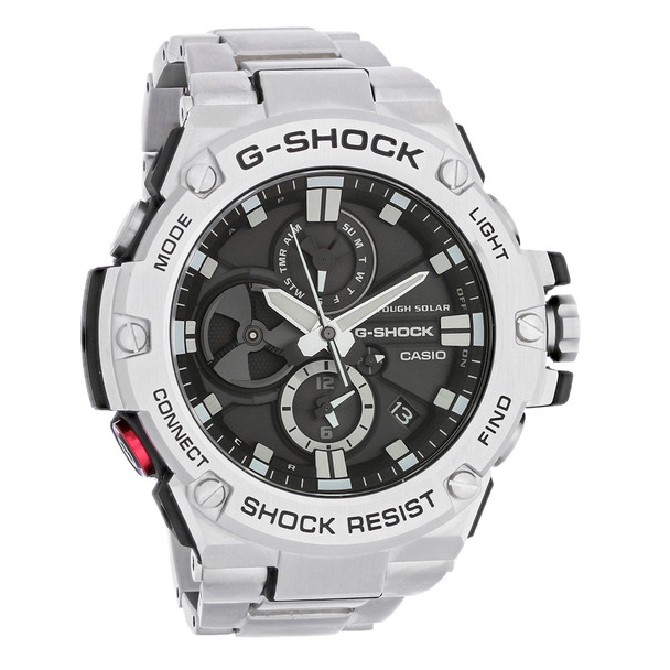 Casio Solar Men's Dual Time Alarm Chronograph Bluetooth Quartz Watch GSTB100D-1A