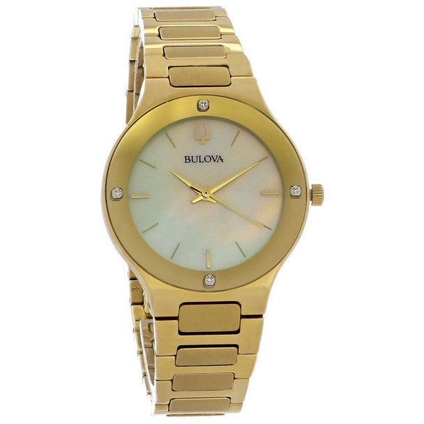 Bulova Futuro Women's Millennia Diamond Gold Plated Steel Quartz Watch 97R102