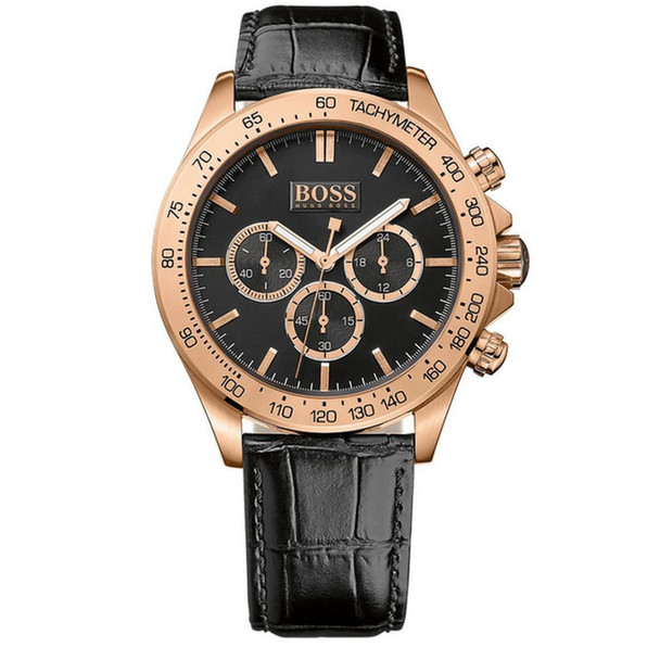 Hugo Boss Ikon Men's Black Leather Quartz Watch 1513179