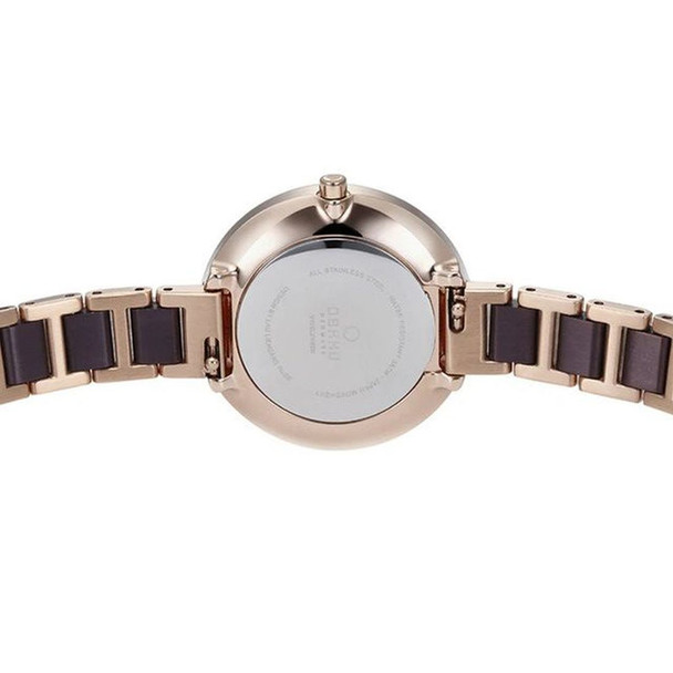 Obaku Vand Coffee Women's Two-Tone Stainless Steel Quartz Watch V195LXVNSN