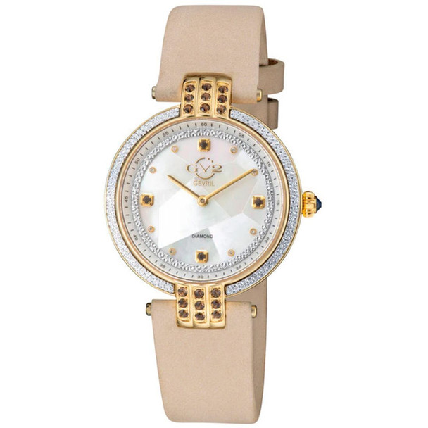 Gevril Matera Women's Beige Leather Quartz Watch 12808