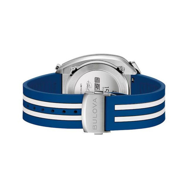 Bulova Shelby Racer Chronograph Men's Blue Rubber Quartz Watch 98B452