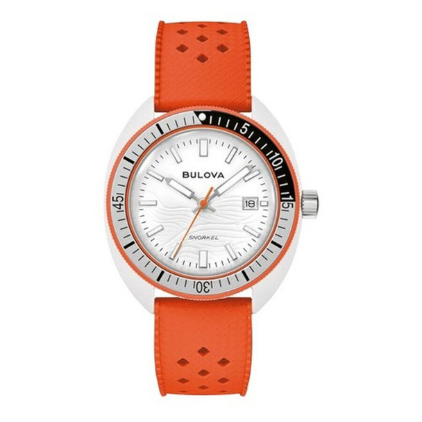 Bulova Snorkel Clownfish Men's Orange Rubber Quartz Watch 98B448